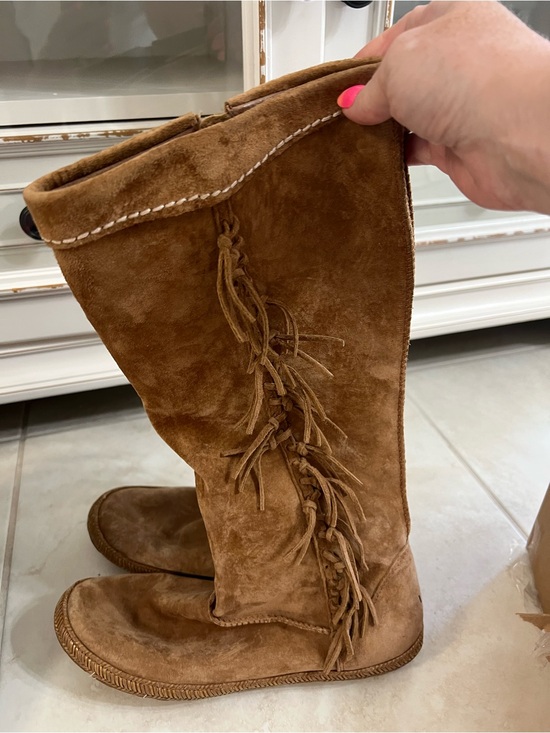 UGG Shoes - UGG Chestnut Suede Over-the-Knee Fringe Boots